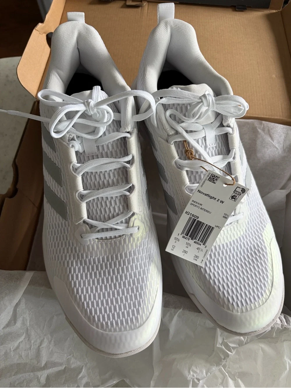 Adidas White Women's Size 12 Novaflight 2 W Volleyball Sneakers- Brand NEW!!!!